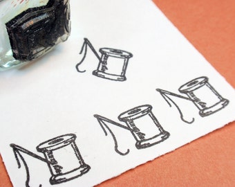 Spool of Thread Rubber Stamp Photopolymer - Handmade by BlossomStamps