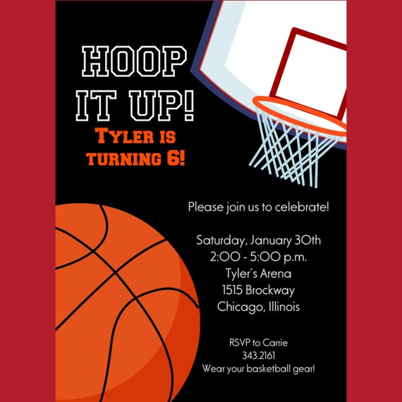 Basketball Invitation Wording 1