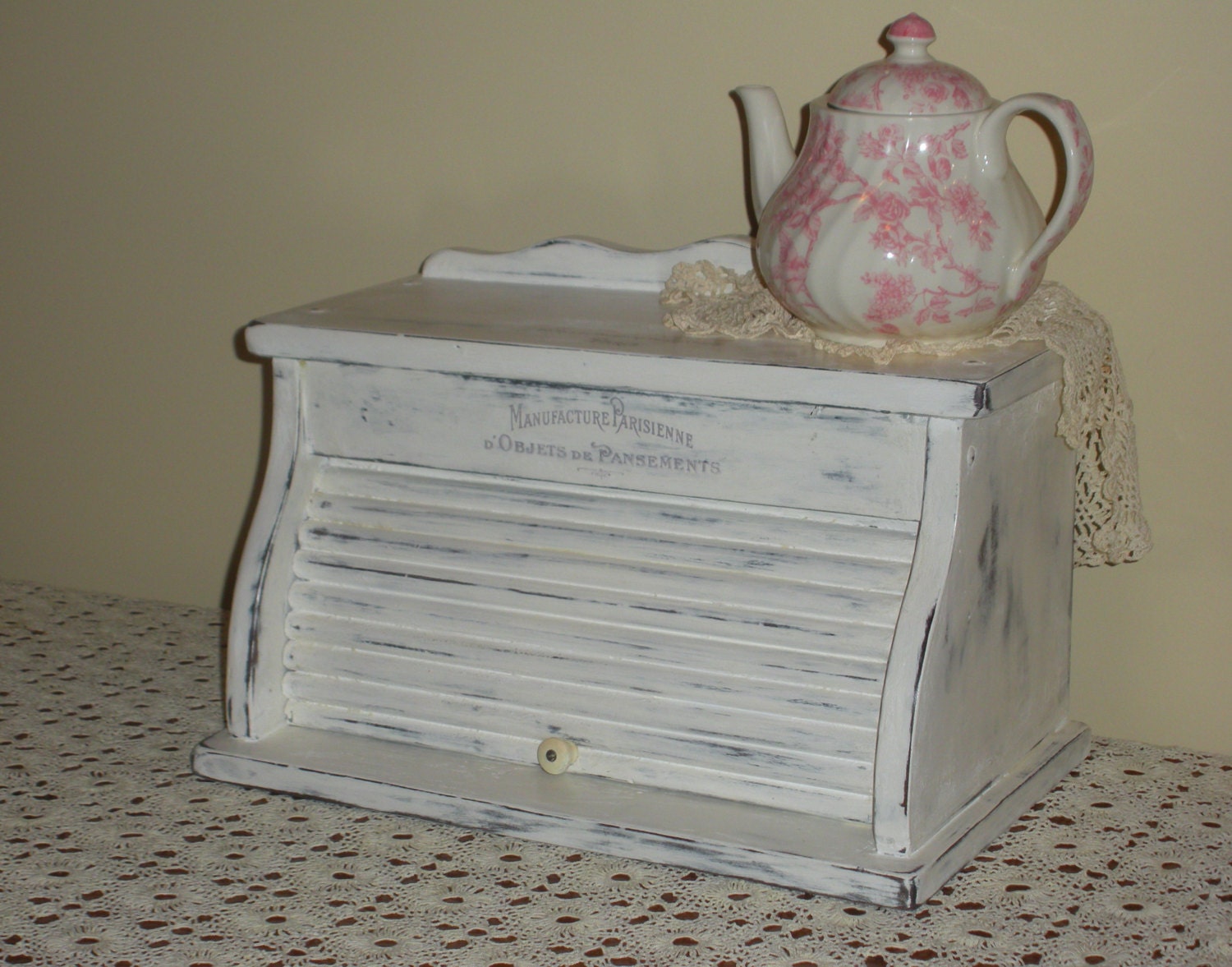 vintage wooden bread box white shabby chic distressed by vintage wooden bread box white shabby chic distressed by
