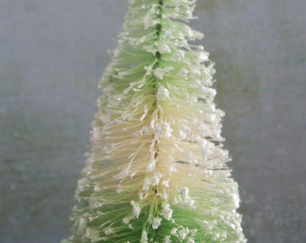 Candyland Mint Green and White Striped Vintage Style Bottle Brush Tree