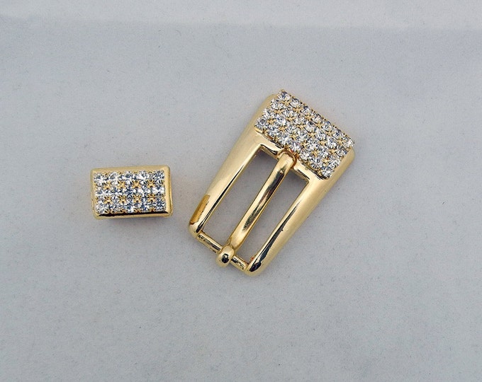 Gold-tone Rhinestone Buckle