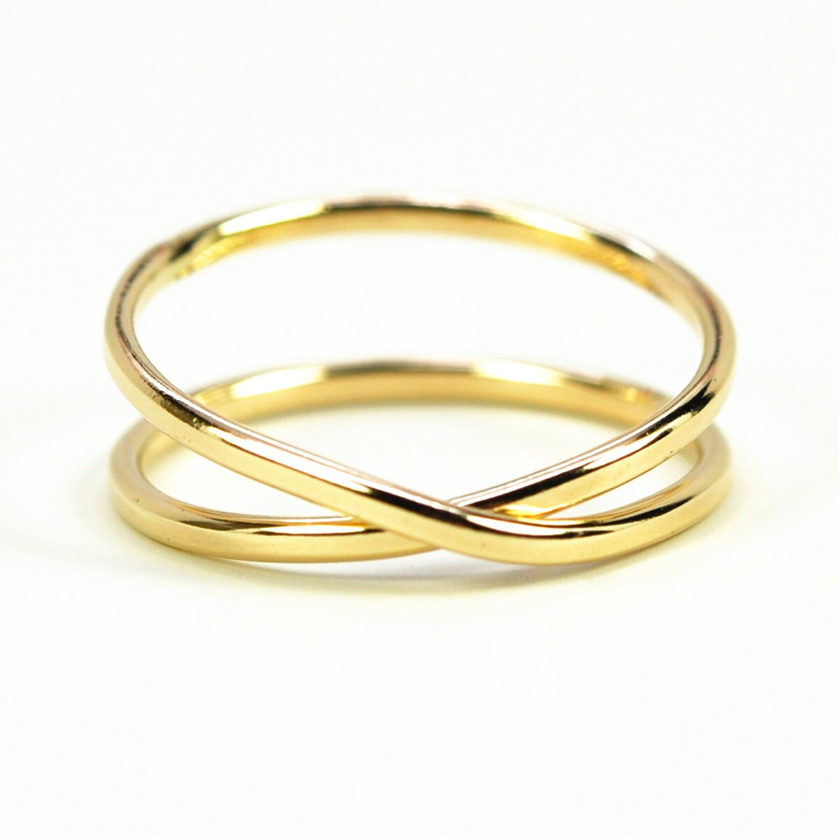 Solid Gold Infinity Ring 14K Recycled Gold Hand by seababejewelry