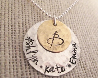 Personalized Jewelry -Family Necklace - Mothers Necklace - hand stamped jewelry - Personalized Necklace - Mom Necklace - Custom Name