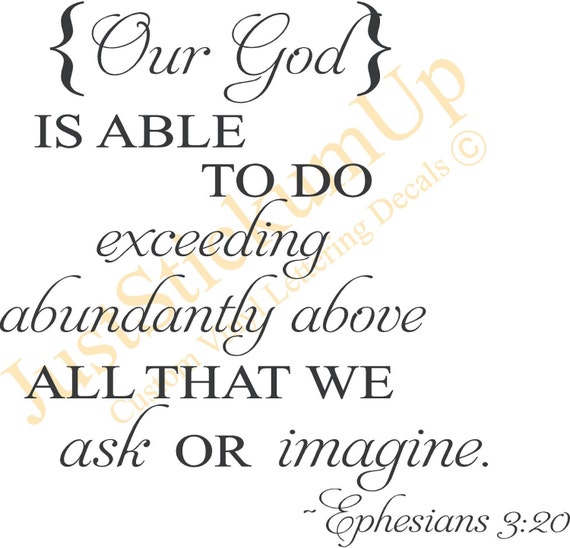 Ephesians 3:20 Our God Is Able Christian Decor Bible Verse