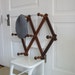 Vintage Wood Rack Accordion Clothes Hanger Hat Organizer