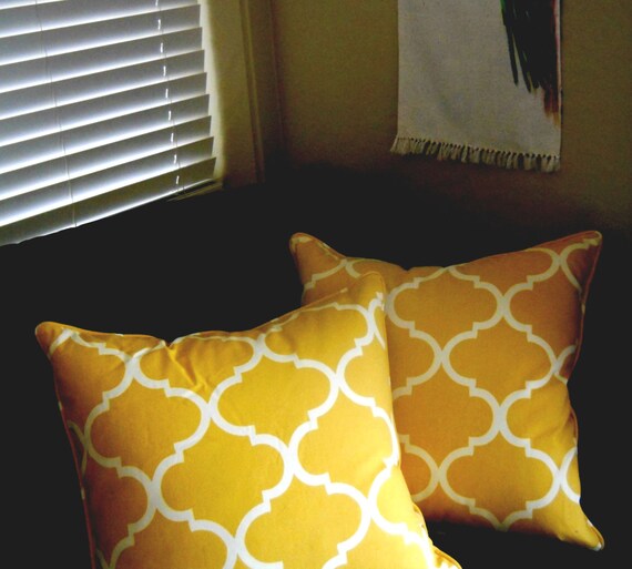 Toss throw pillow 16x16 OR 16x12 custom made yellow gold