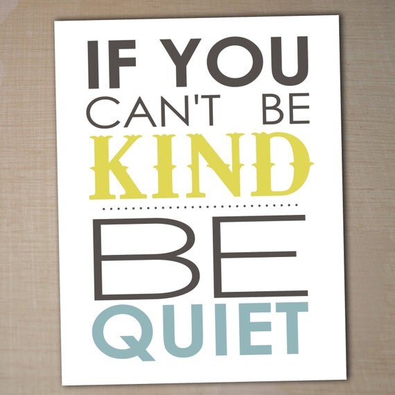 be kind printable 8x10 children's art print instant