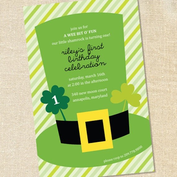 Irish Birthday Party Invitations 4