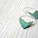 CIJ FREE SHIPPING - Geometric Verdigris Earrings - handmade copper and sterling silver dangle earrings with verdigris patina, Etsy