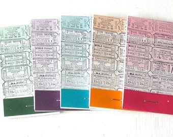 PAINT CHIP MATCHBOOK notepads Set of 5- Tickets in brights