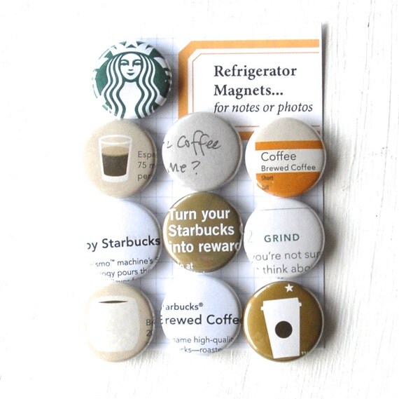 STARBUCKS VARIETY PACK 3 Refrigerator Magnets by CampfireDesigns