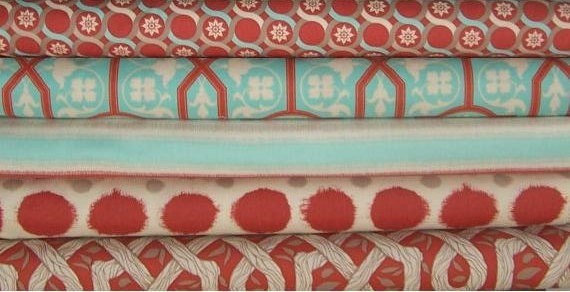 SALE Deer Valley fabrics by Joel Dewberry, Azure palette, 1 yard set of 5