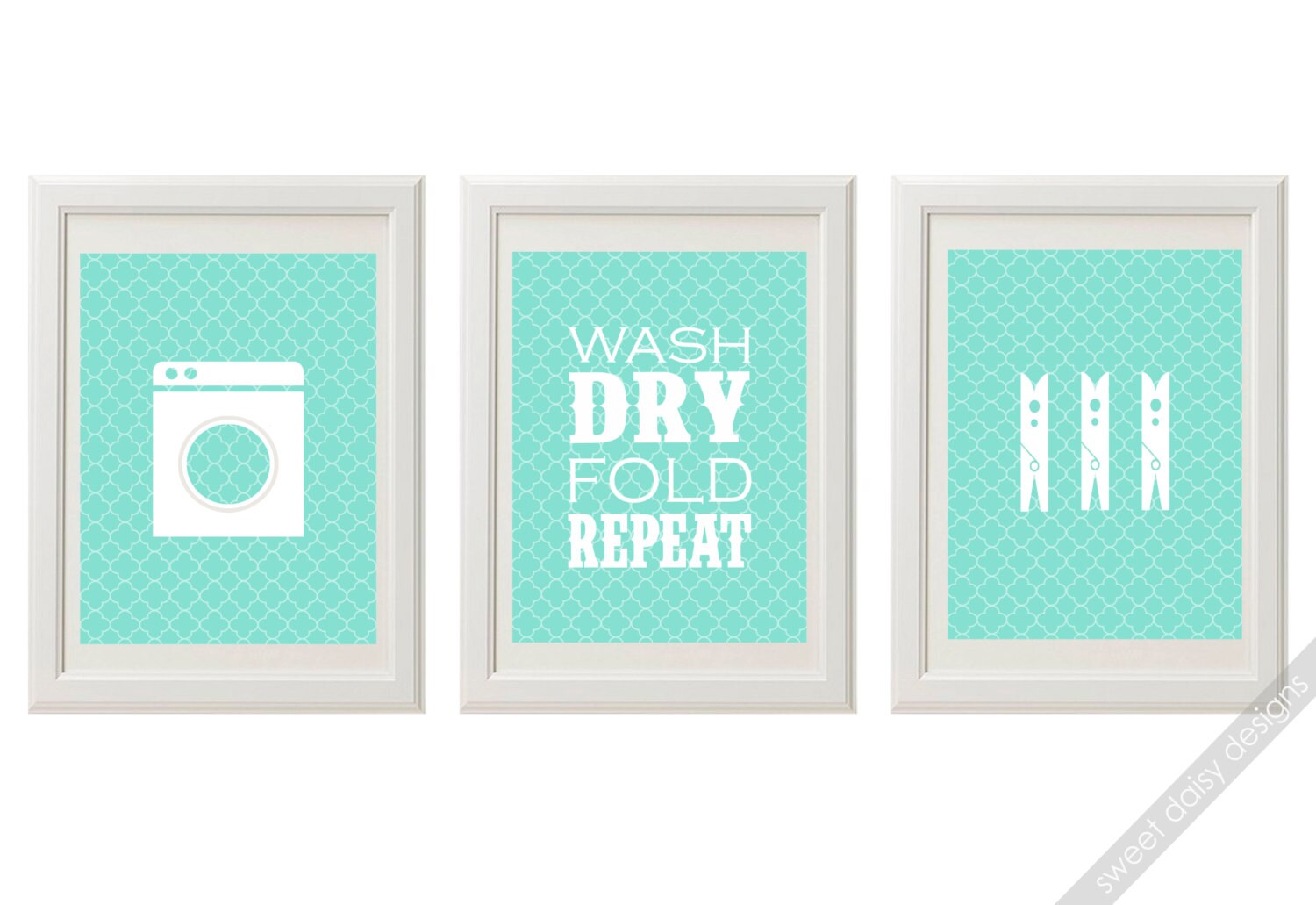 Laundry Room Wall Art Set of 3 8x10 by SweetDaisyDesigns on Etsy
