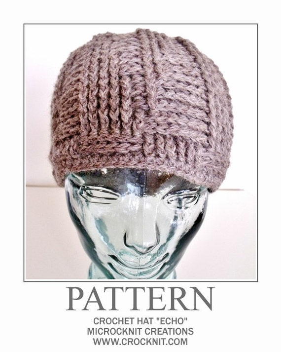 pdf man ECHO Crochet pattern crochet UK download beanie PATTERN  Hat uk hat beanie Instant