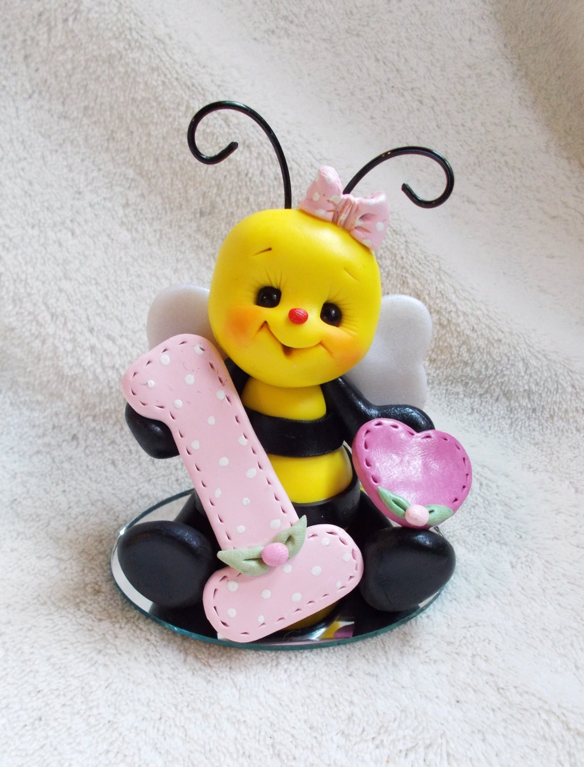 bumble bee 1 1st first birthday cake topper Christmas ornament