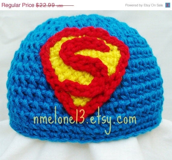 Items similar to SuperMan crochet hat 0 to 10 years old 25 ...