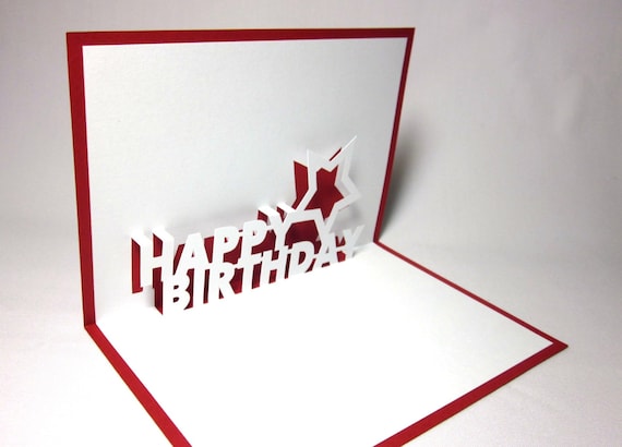 Items Similar To Happy Birthday Pop Up Card On Etsy