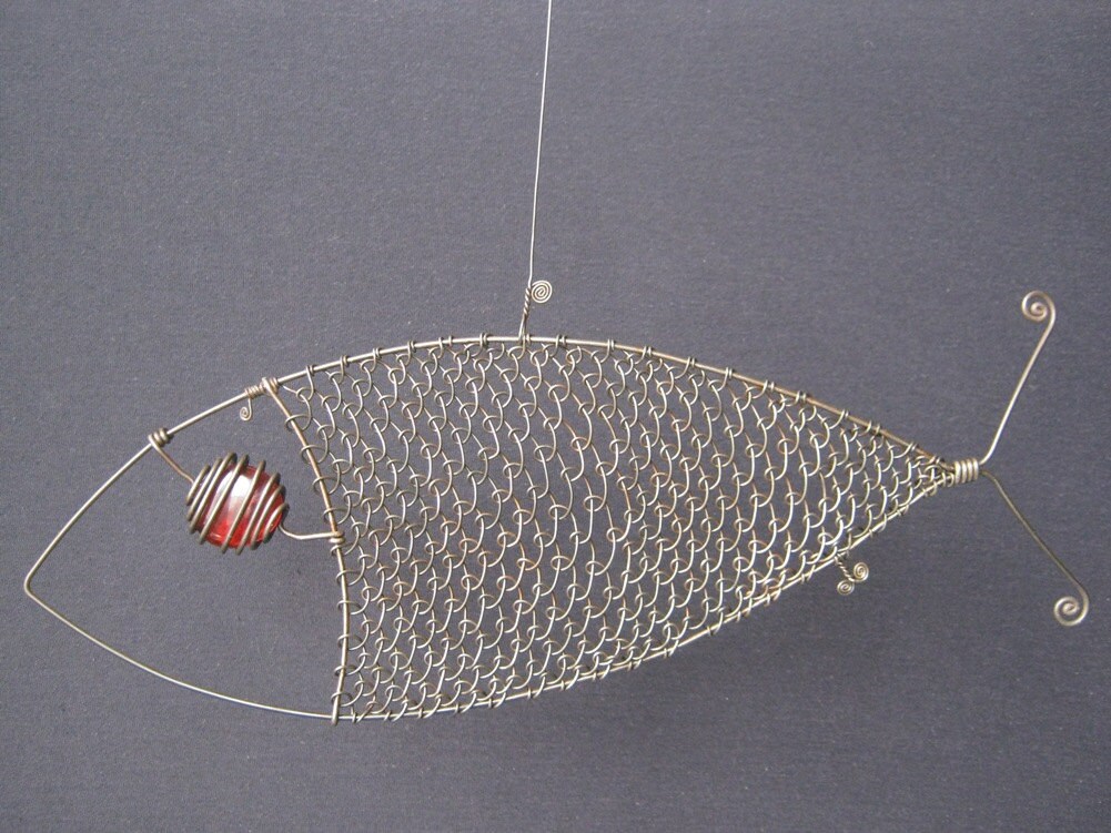 Wire Sculpture Another Red Eyed Fish