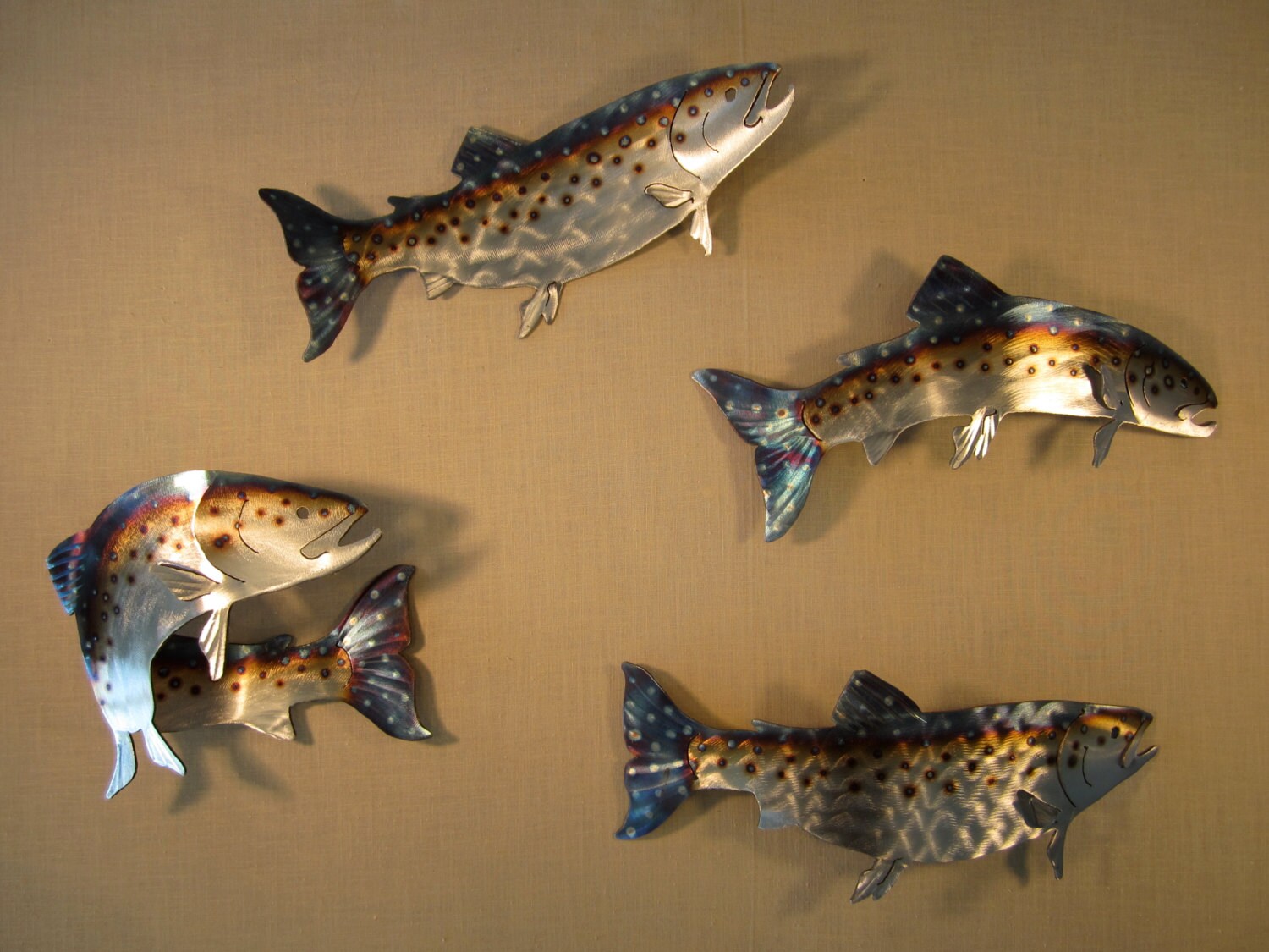 Trout Lake Rainbow Brown Fish Metal Fly Fishing Flyfishing