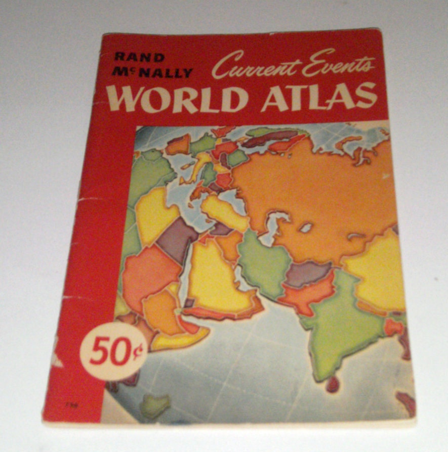 Vintage Rand McNally World Atlas 1955 Vintage Map Book