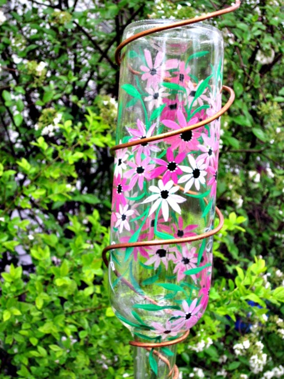 Download Wine Bottle Hummingbird Feeder Clear Bottle Hand Painted Yellowimages Mockups