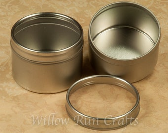 10 Round Blank Metal Tins, Great Gift Tins for your Pendants and Magnets (17-96-170)