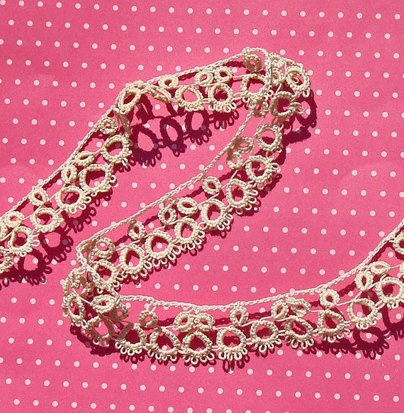 Vintage Lace Trim Tatted Lace Tatting Scalloped Design