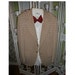 Vintage suit jacket shirt bow tie plaid nerd costume mens office geek production stage