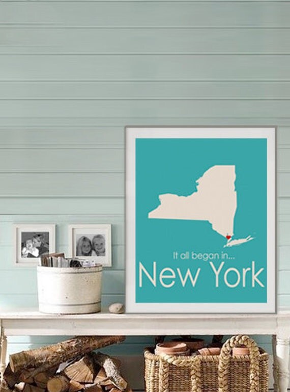  New  York  State Map Custom Wedding  Gift Heart Unisex by 