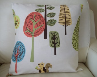 Modern Trees Pillow Cover ~16 x 16 Pillow Cover ~ Woodland Trees ~ Cushion Cover