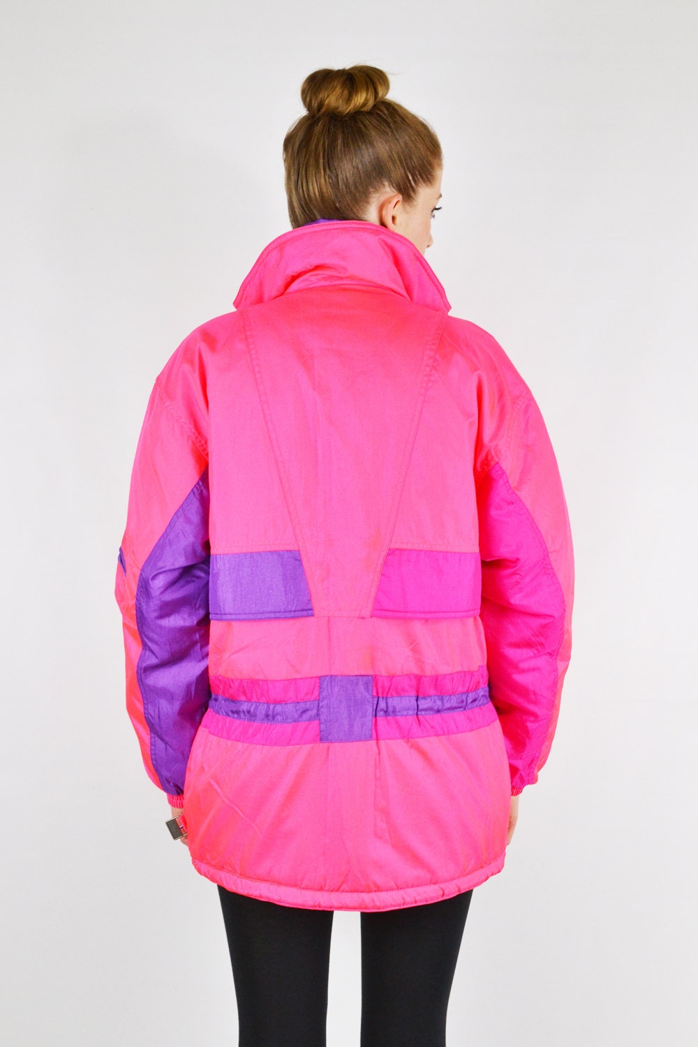 vintage 80s 90s NEON PINK SNOWBOARD jacket / neon snowboard