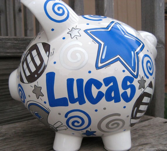 LargeCustom Personalized Piggy BankFootball