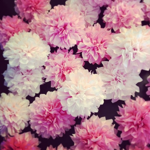 DIY MINI POMS / 20 count / napkin holders / wedding decorations / centerpiece / paper flower favor / napkin pom pom / table decoration Il_570xn