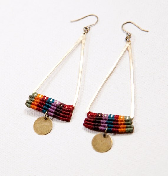 Temple Earrings (multicolor, brass)