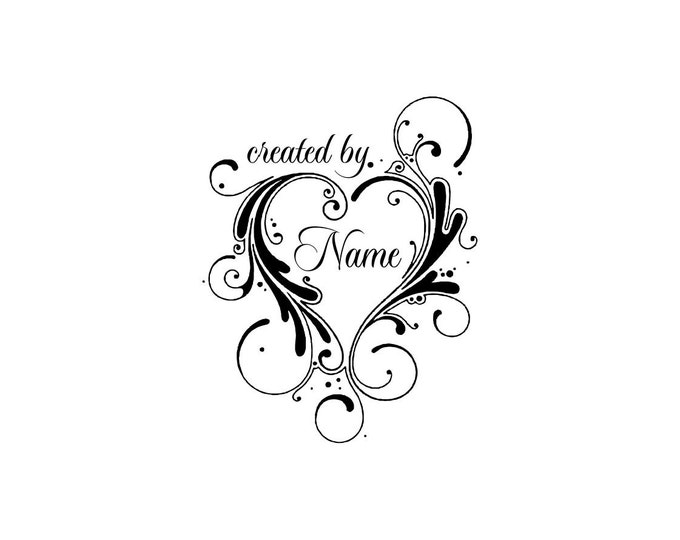 Handle Mounted or Cling Personalized Name custom made rubber stamps C19