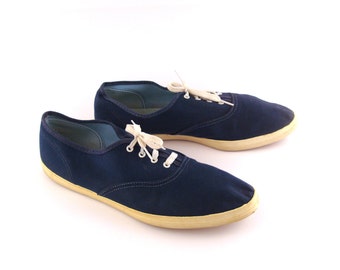 Items similar to Vintage Grasshoppers Navy Blue Canvas Espadrille ...
