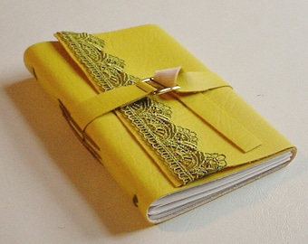 Vegan Faux Leather Journal/ Notebook-Yellow - Birthday Gift Idea