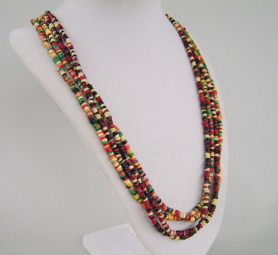 Vintage Long Love Beads 70's Hippy Bead Set