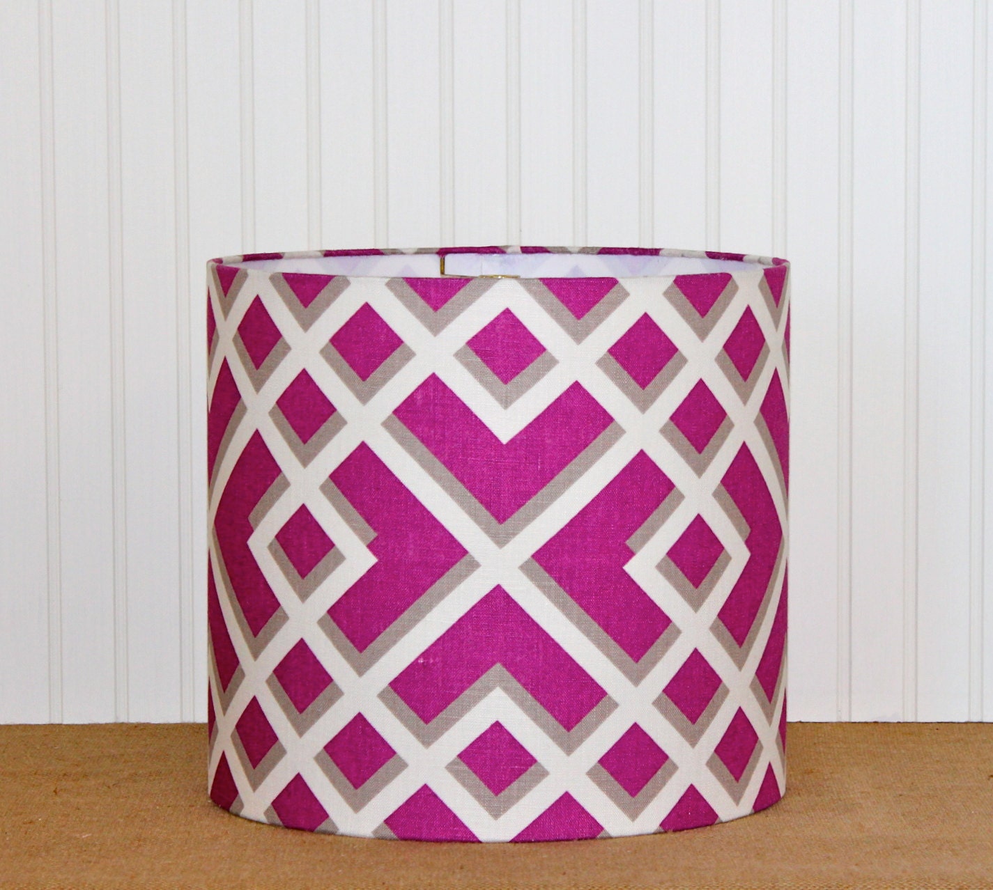 Geometric Drum Shade Lamp Shade Raspberry Lampshade