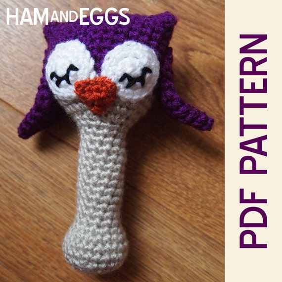 rattle crochet owl pattern Rattle Woodland Crochet Sleepy Owl Amigurumi Baby Pdf Pattern