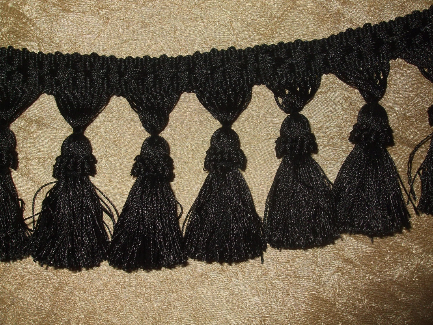 Jet Black Tassel Fringe Trim