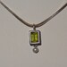 Vintage Sterling Silver and Peridot Pearl Pendant Necklace with Box Serpentine Chain