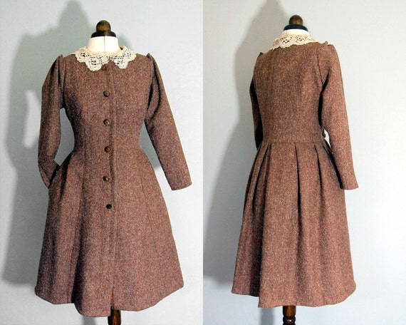 Items similar to Herringbone Tweed Princess Coat MADE TO ORDER on Etsy