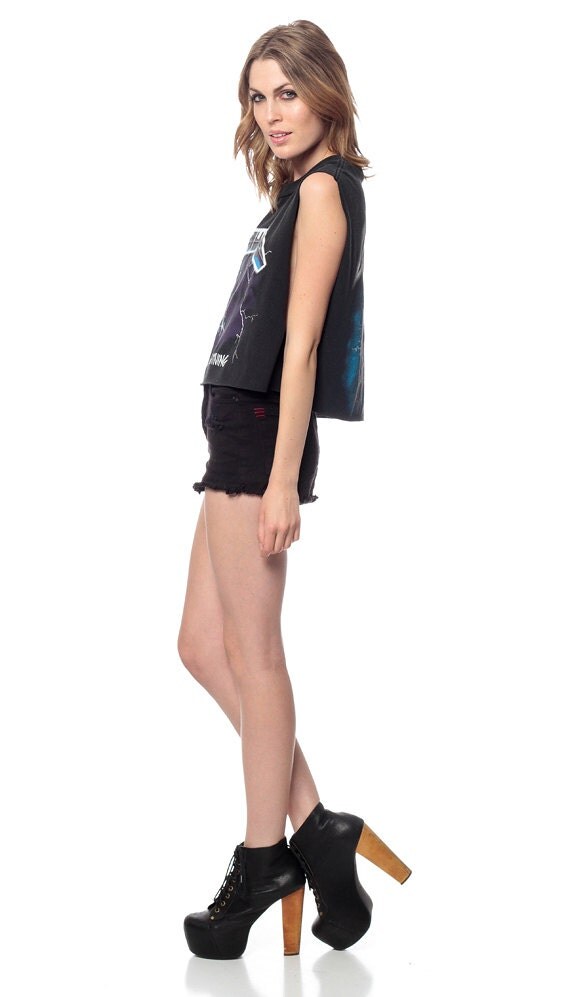 METALLICA Tank Top 90s Shirt Cropped Ride The Lightning Metal