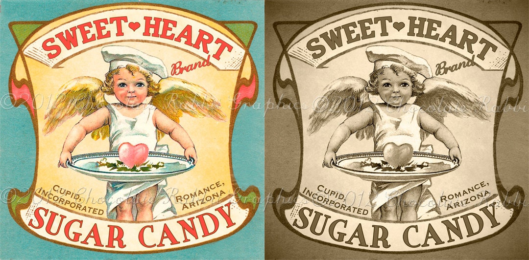 Valentine Candy Treat Vintage Label Digital Download Printable