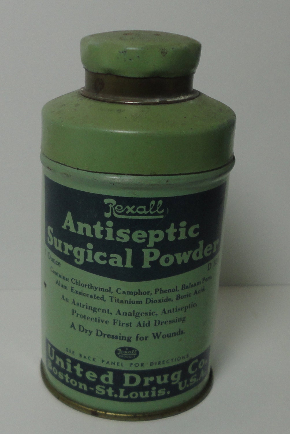 REXALL Antiseptic Surgical Powder. United Drug Co.. BostonSt.