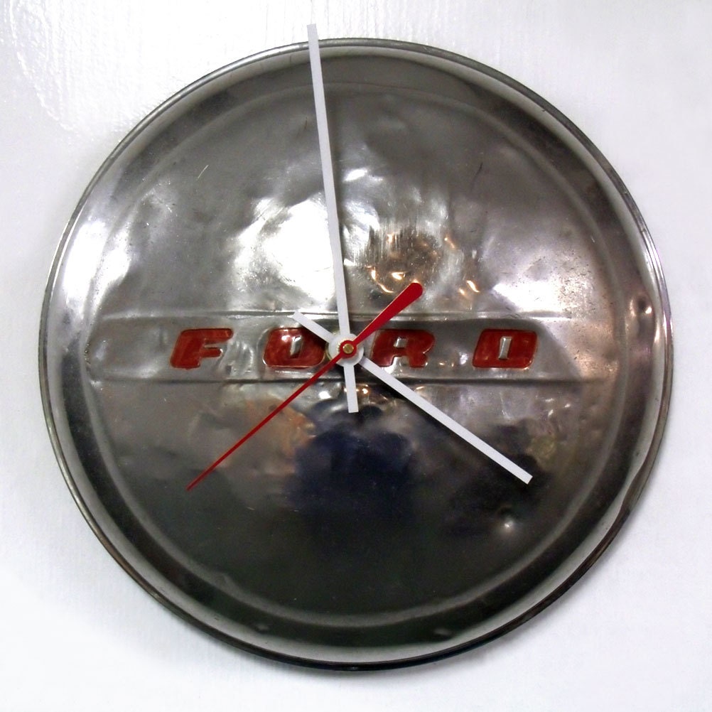 Ford Hubcap Clock 1947 1960 Ford Wall Clock Classic Car