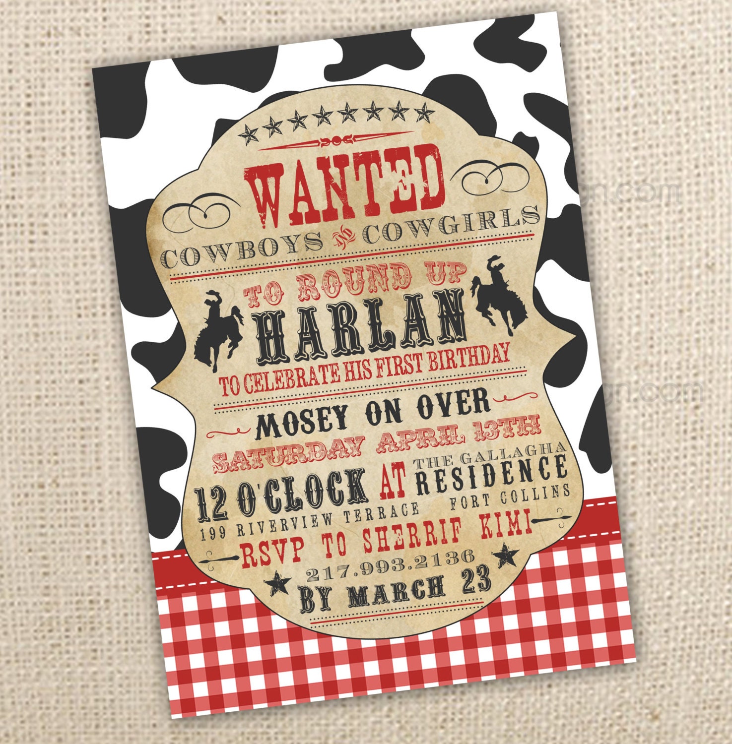 Western Birthday Party Invitations 1