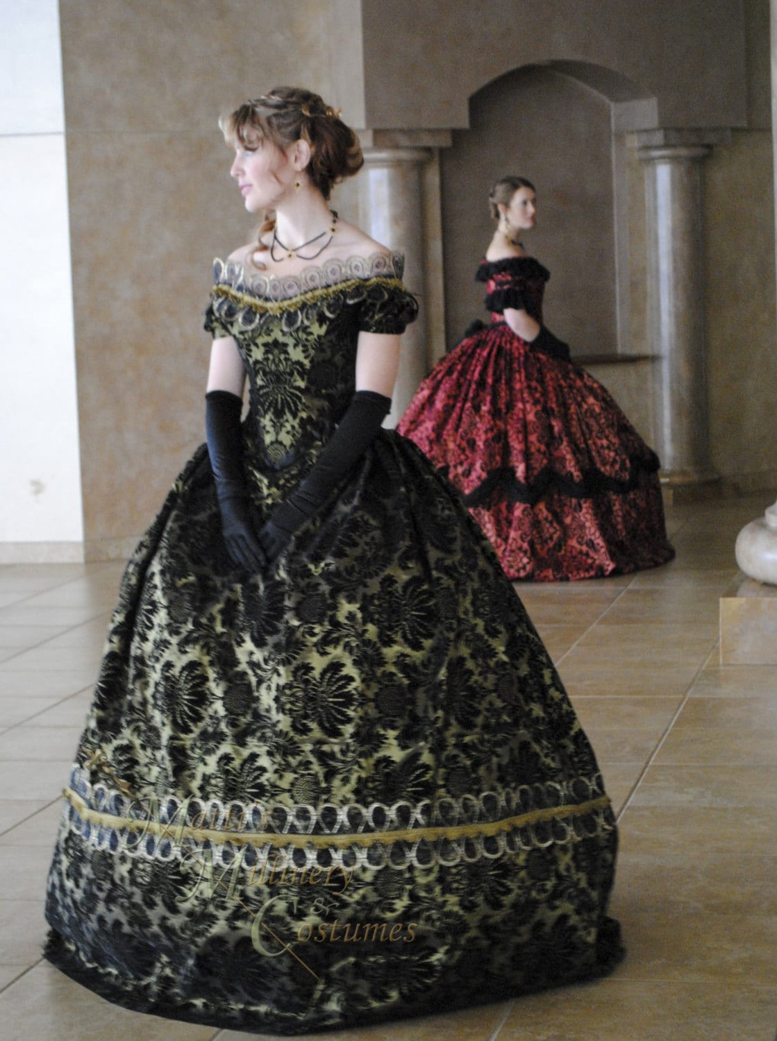 RESERVED Victorian Bridal Civil War Steampunk Ball Gown Dress