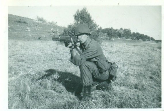 Frank 1962 Army Soldier Holding Gun Fort Carson Colorado